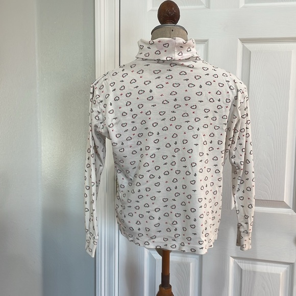 Vintage Christmas white turtleneck candy canes Hearts bows garland womens size S - Picture 5 of 9